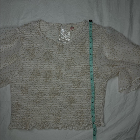 NWT Sheer White & Cream Blouse • Bohemian Style • Business Casual • Teen X-Large - Picture 6 of 7